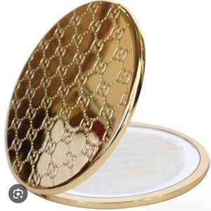 Gucci Parfums Gold GG Monogram Engraved Double Sided Mirror in Box